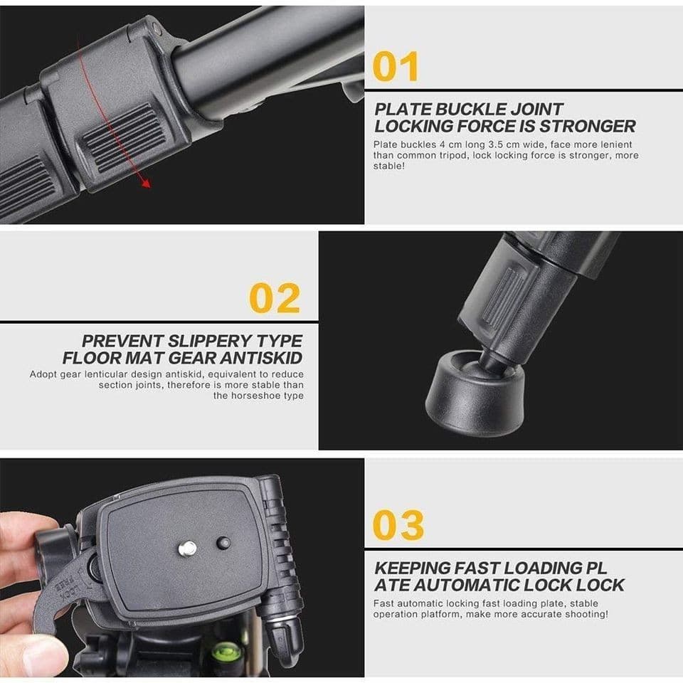 Jmary KP 2234 Professional Aluminium Tripod for All DSLR Cameras view 2