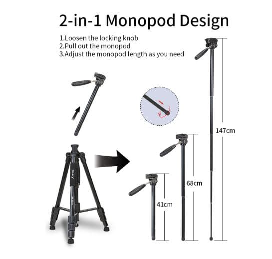 Jmary KP 2274 Multifunctional Professional Tripod view 3