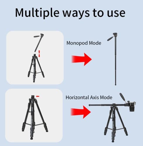 Jmary KP 2294 Multifunctional Professional Tripod With Multi Angle Adjustment view 5
