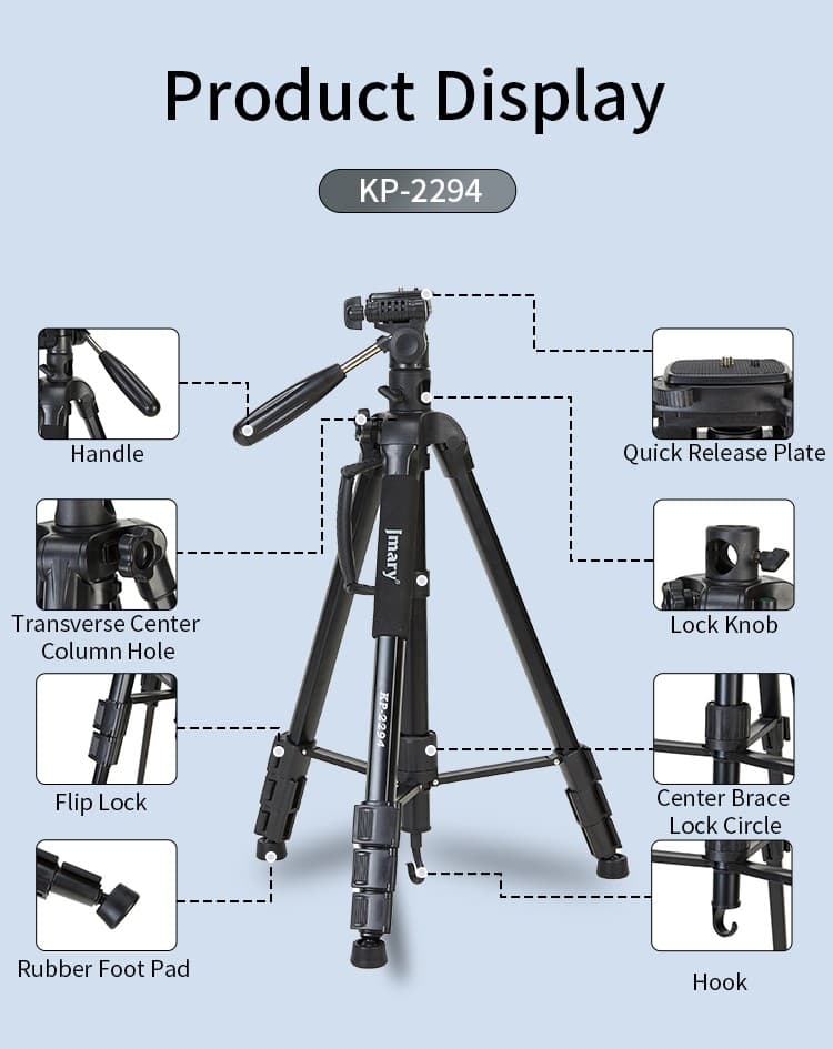 Jmary KP 2294 Multifunctional Professional Tripod With Multi Angle Adjustment view 3