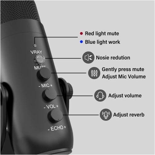 Jmary MC PW8 Professional Condenser Microphone Desktop USB Recording & Live Microphone view 3