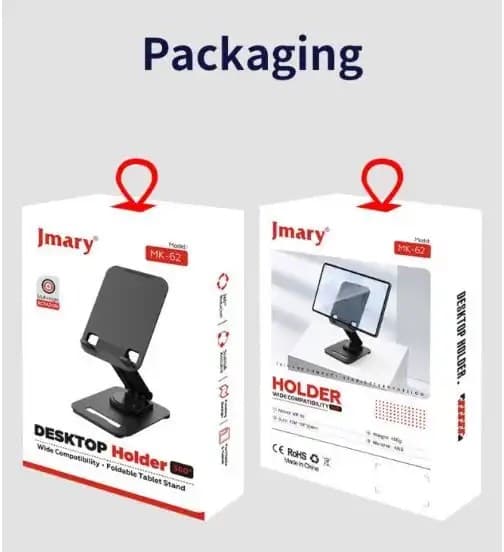 JMARY MK62 360-Degree Rotating Foldable Desktop Phone Tablet Holder view 3