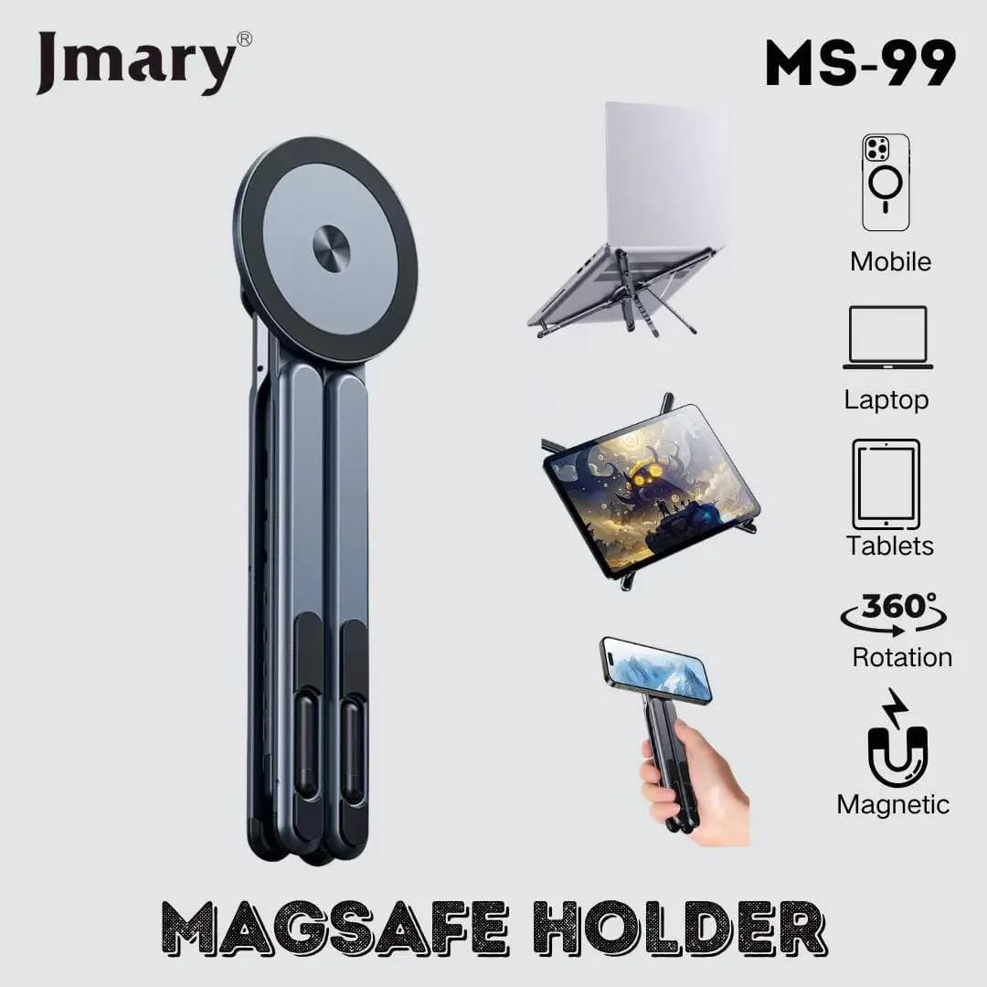 Jmary MS-99 3-in-1 Portable Magsafe Aluminum Laptop, Tablet & Phone Holder Stand view 1