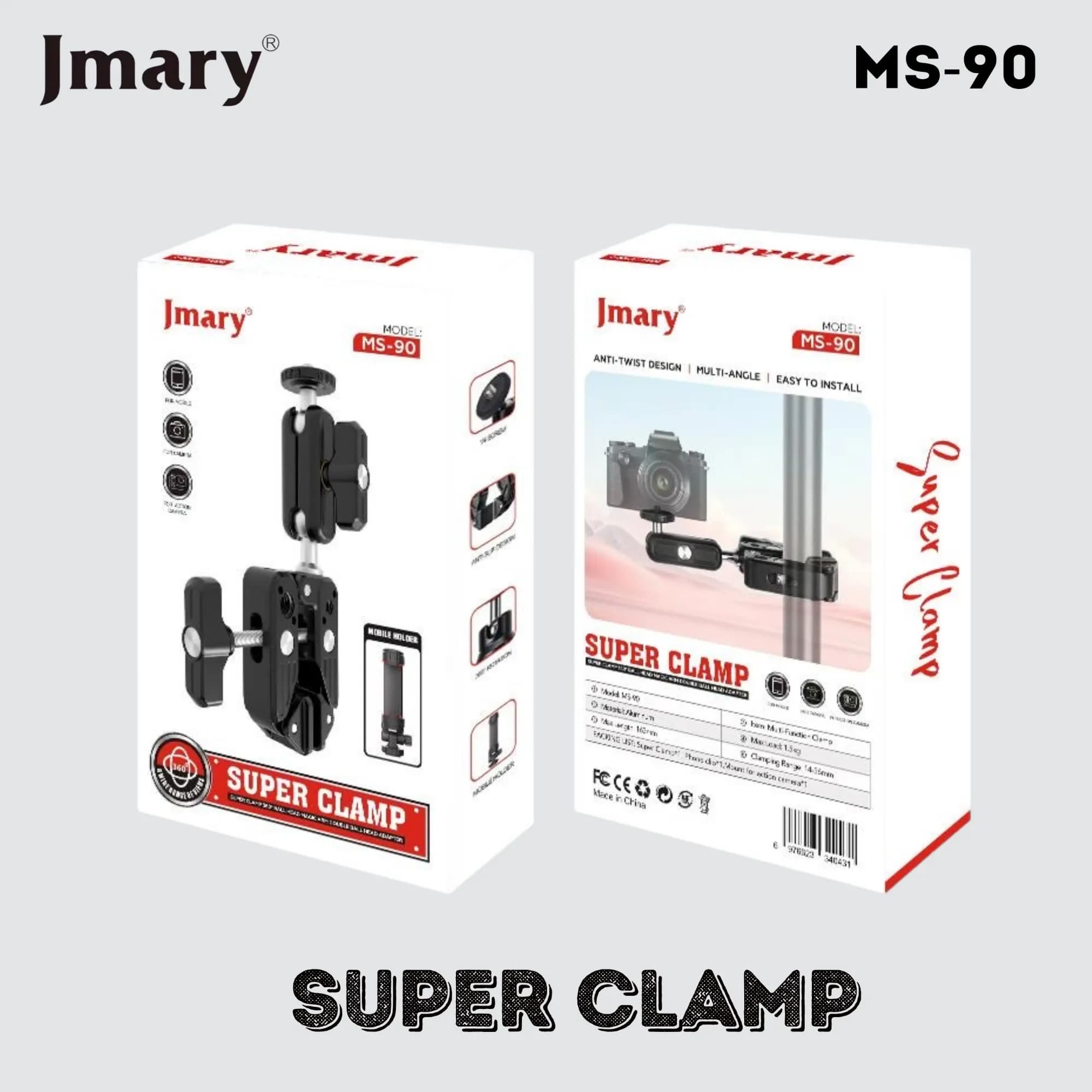 JMARY MS90 Aluminum Camera Phone Holder Super Clamp view 4