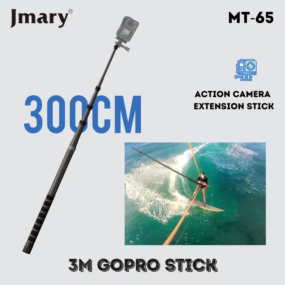 Jmary MT65 3 Meter Carbon Fiber Stick For Action Camera view 2
