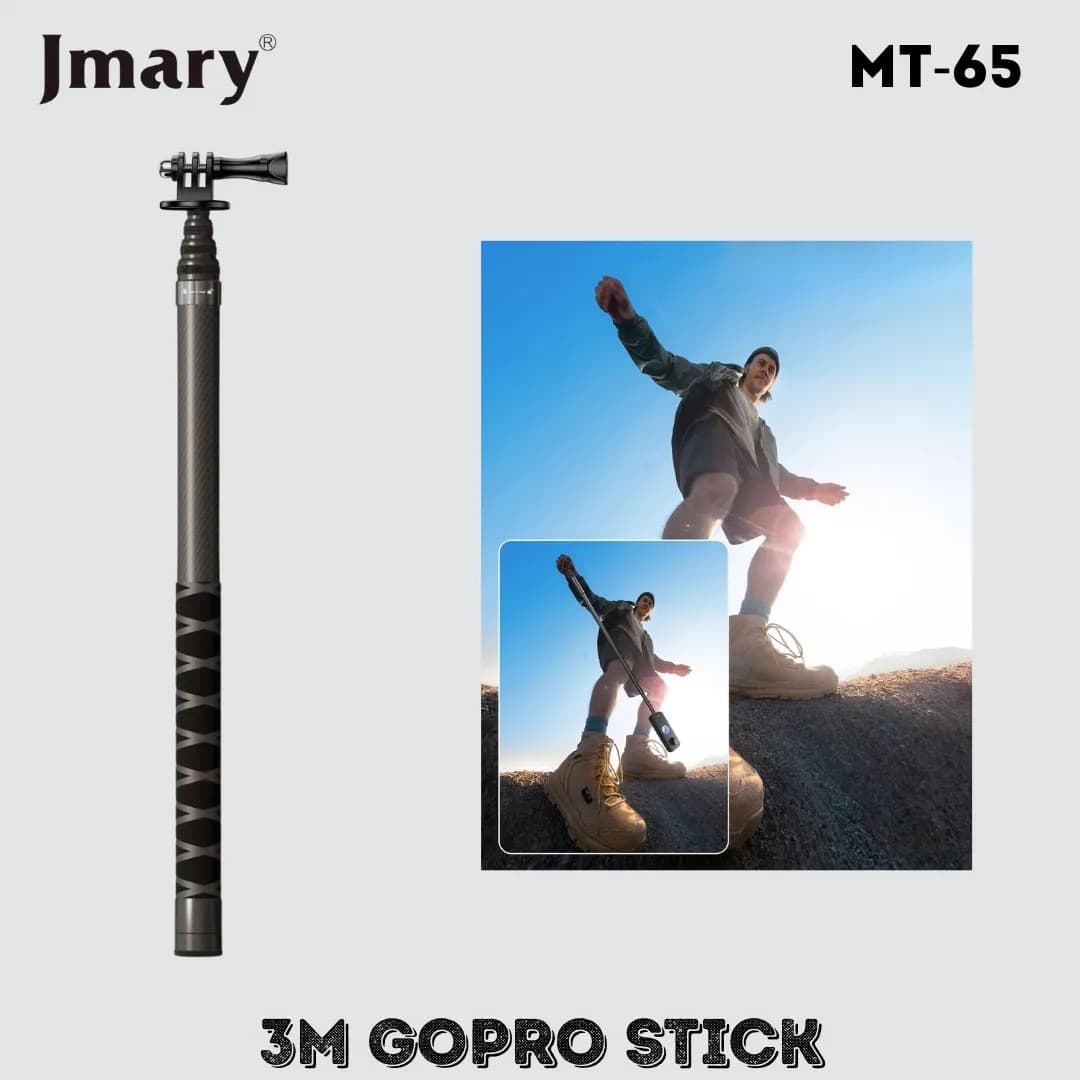 Jmary MT65 3 Meter Carbon Fiber Stick For Action Camera view 3