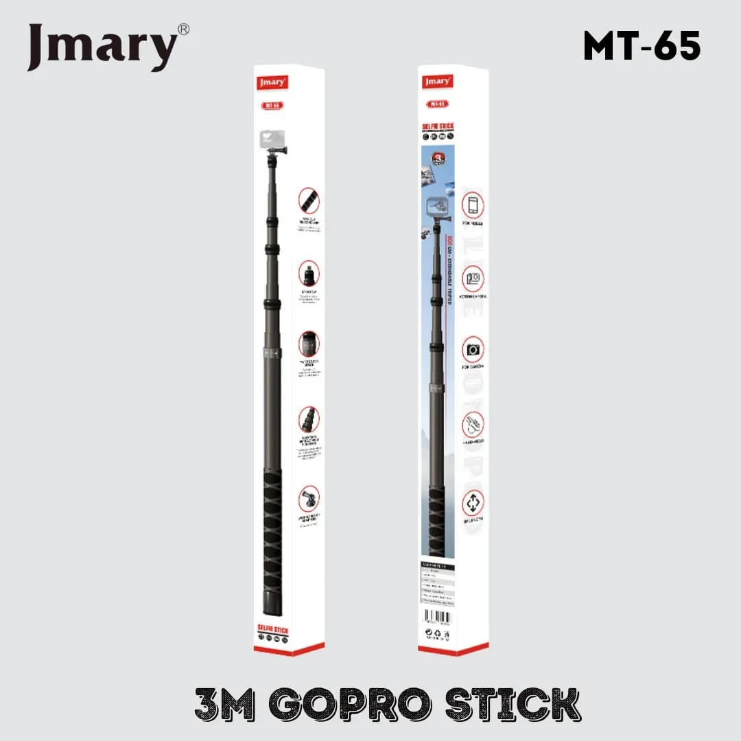 Jmary MT65 3 Meter Carbon Fiber Stick For Action Camera view 4