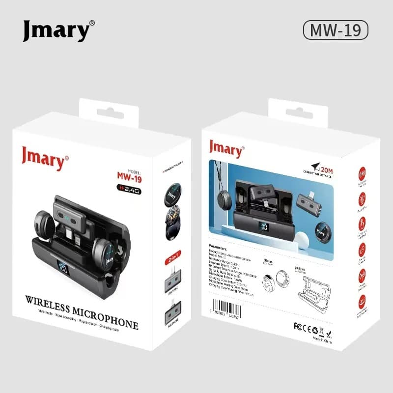 Jmary MW19 2.4G Wireless Microphone Set With Charging Case Type-C & Lightning Compatible view 3