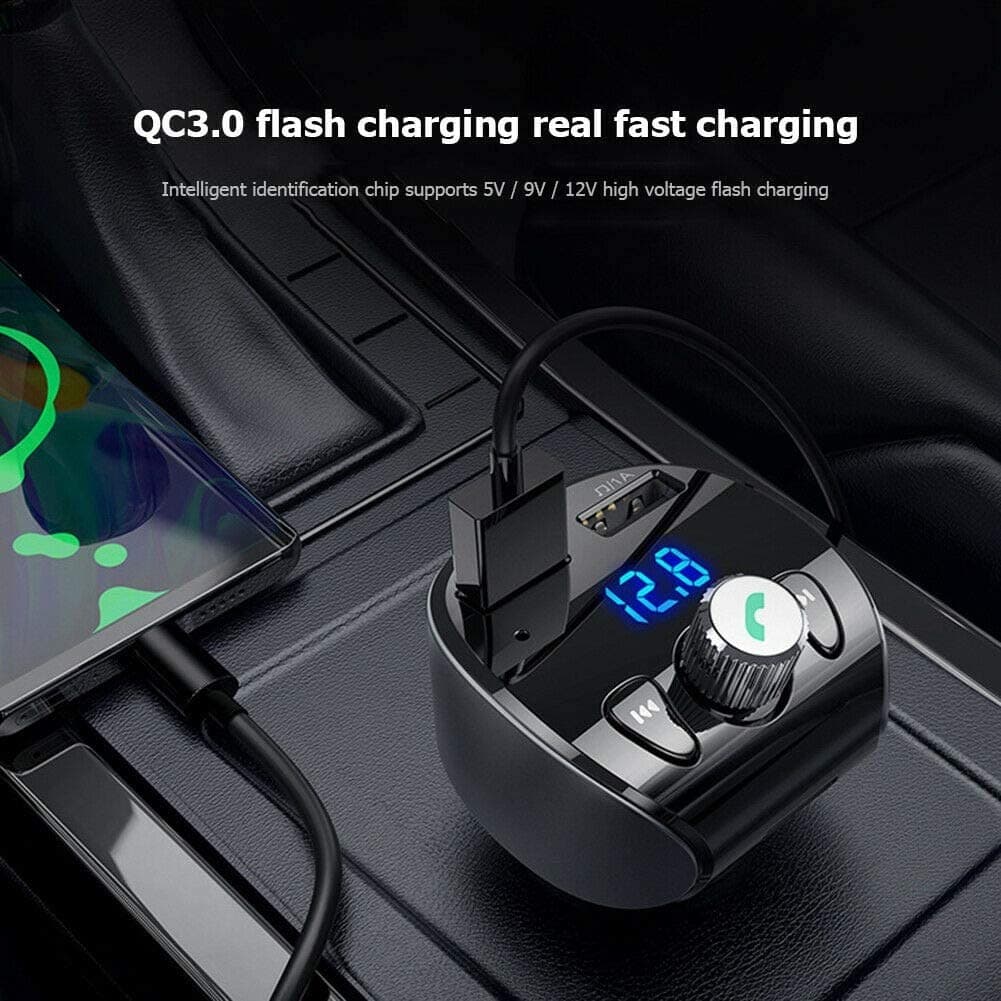 Joyroom JR CL02 Multi Function FM Radio Bluetooth Transmitter Car Charger view 2