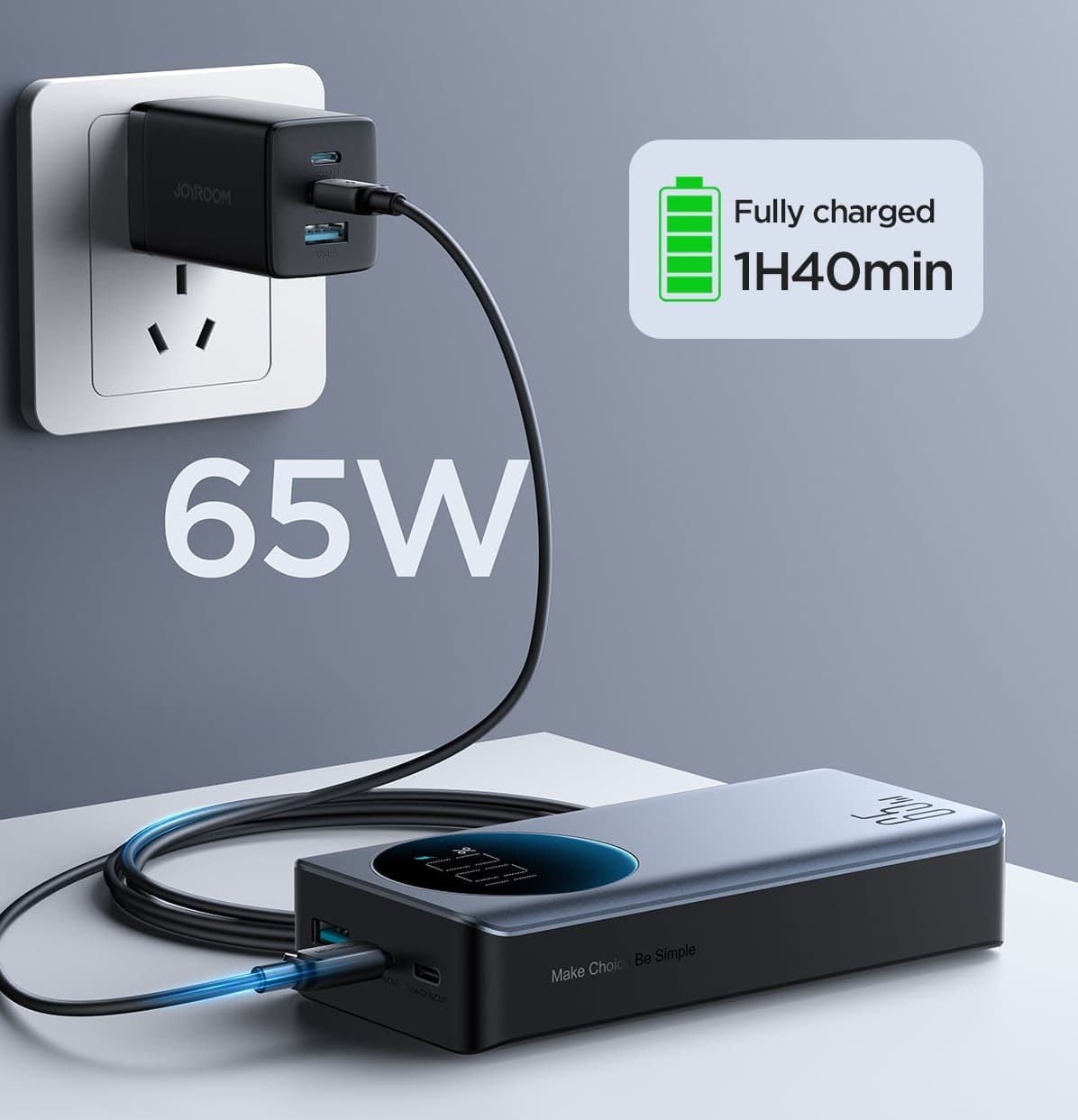 Joyroom JR PBF05 65W 30000mAh Digital Display Fast Charging Powerbank view 3