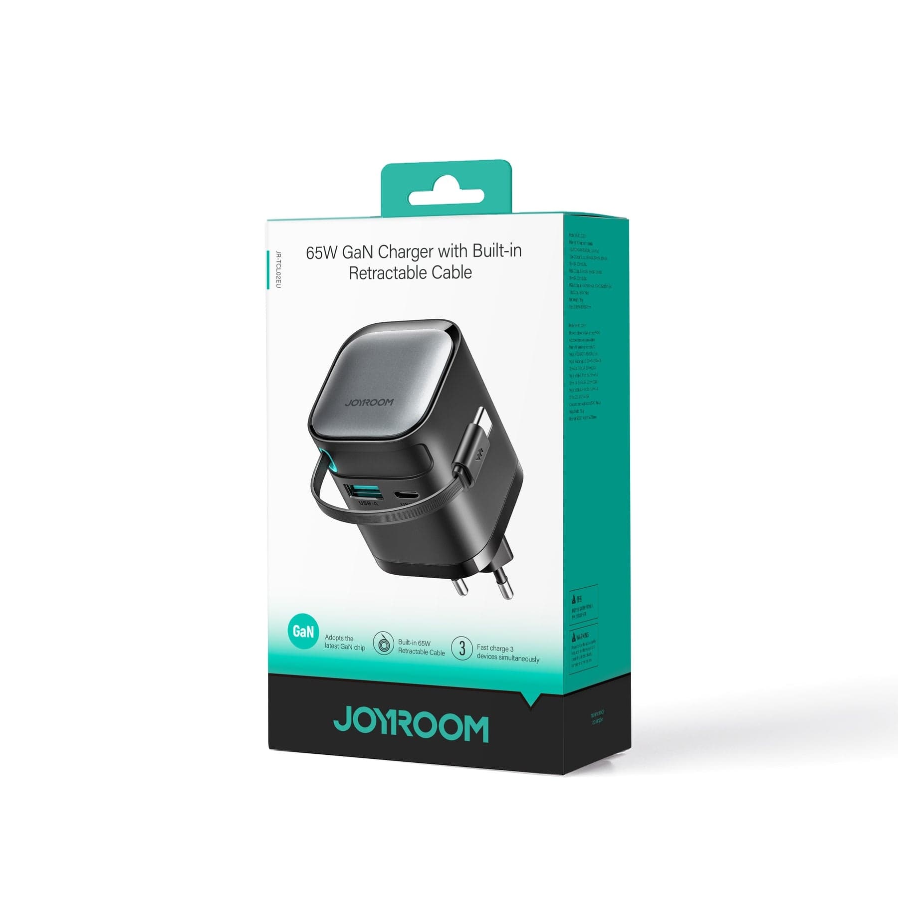 Joyroom JR TCL02 GaN 65W Charger With Retractable Cable (EU) view 6