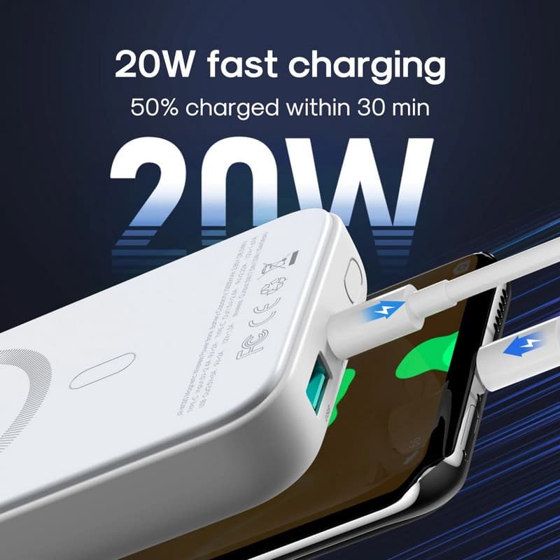 JOYROOM JR W020 Magnetic Wired + Wireless 2-In-1 Design Wireless Power Bank 10000MAH view 5
