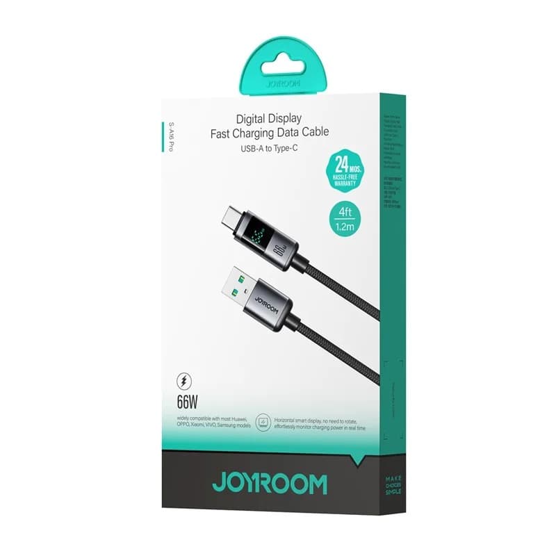 JOYROOM S-A16 Pro 66W USB-A To C Fast Charging Cable Digital Display view 5