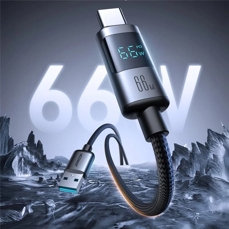 JOYROOM S-A16 Pro 66W USB-A To C Fast Charging Cable Digital Display view 3