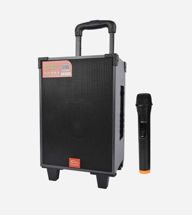 JQS908S Wooden Trolley Portable Bluetooth Speaker With Wireless Microphone view 4