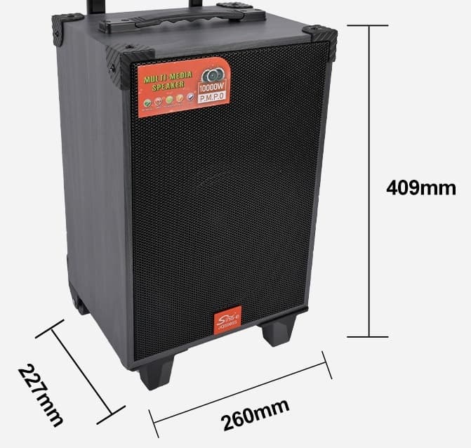 JQS908S Wooden Trolley Portable Bluetooth Speaker With Wireless Microphone view 3