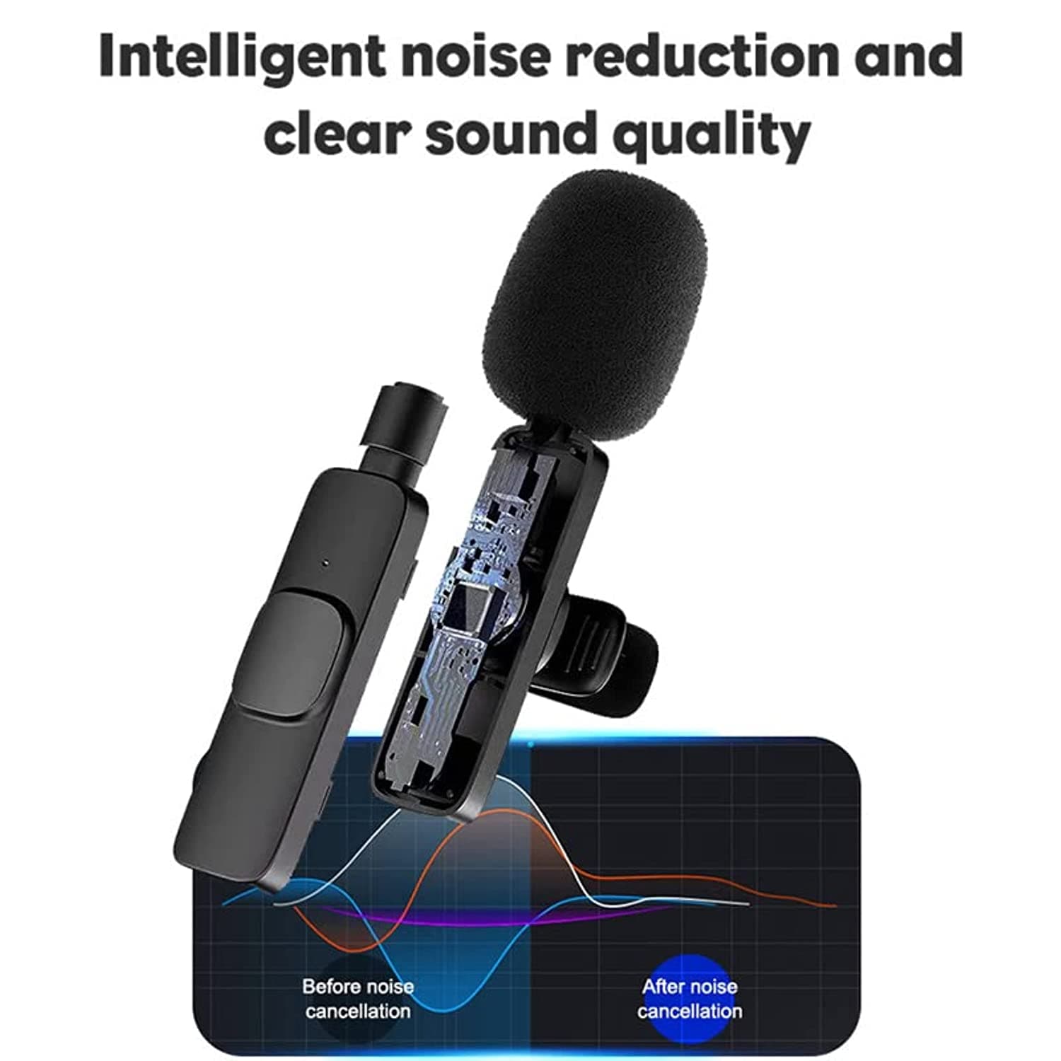 K35 3.5mm Aux Dual Receivers 2 Mics 1 Input Wireless Collar Microphone view 3