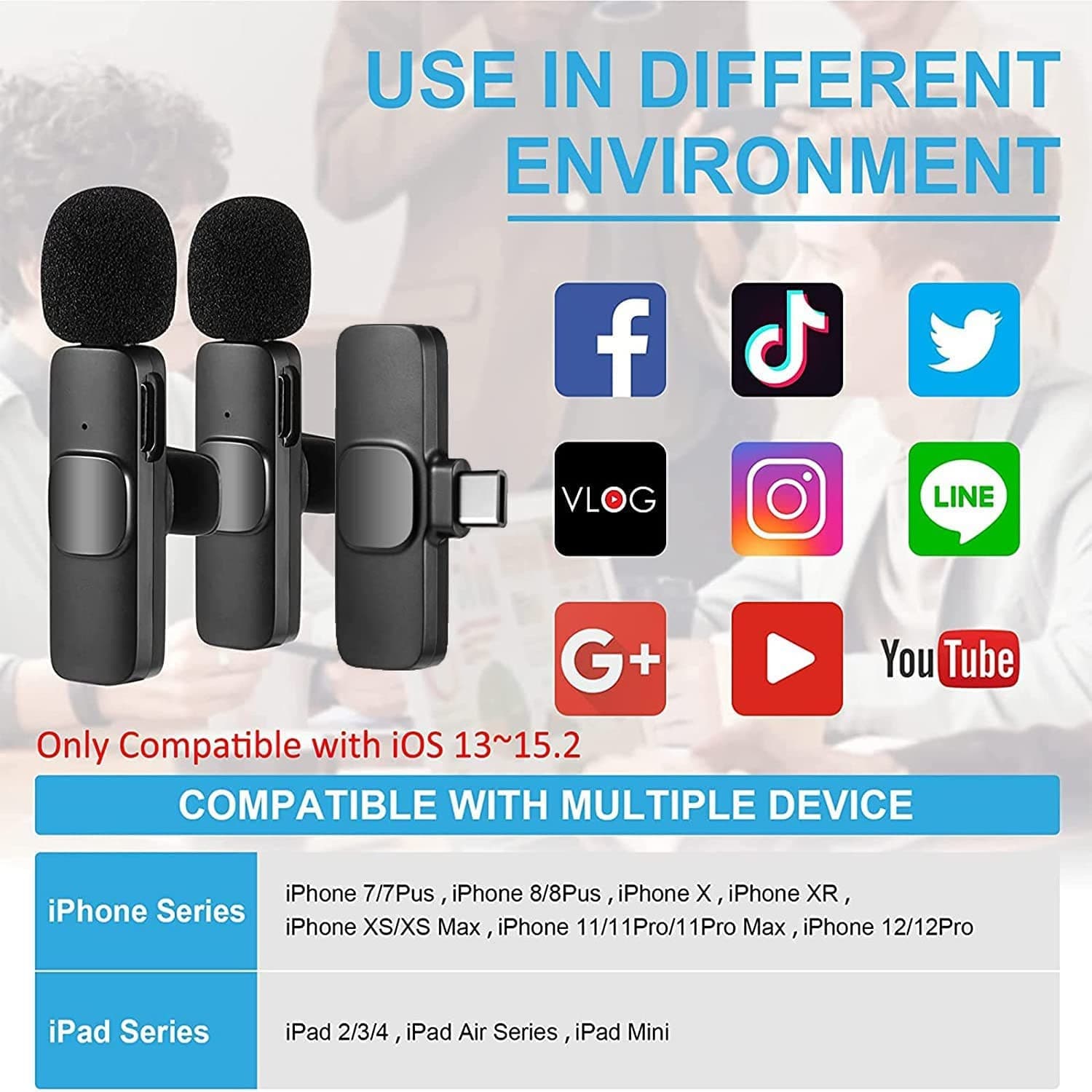 K9 Wireless Dual Wireless Microphone For Smartphone view 3