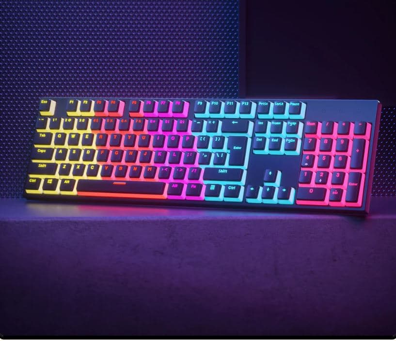 KA102 104 Key RGB Blue Switch Backlit USB Wired Gaming Mechanical Keyboard view 3