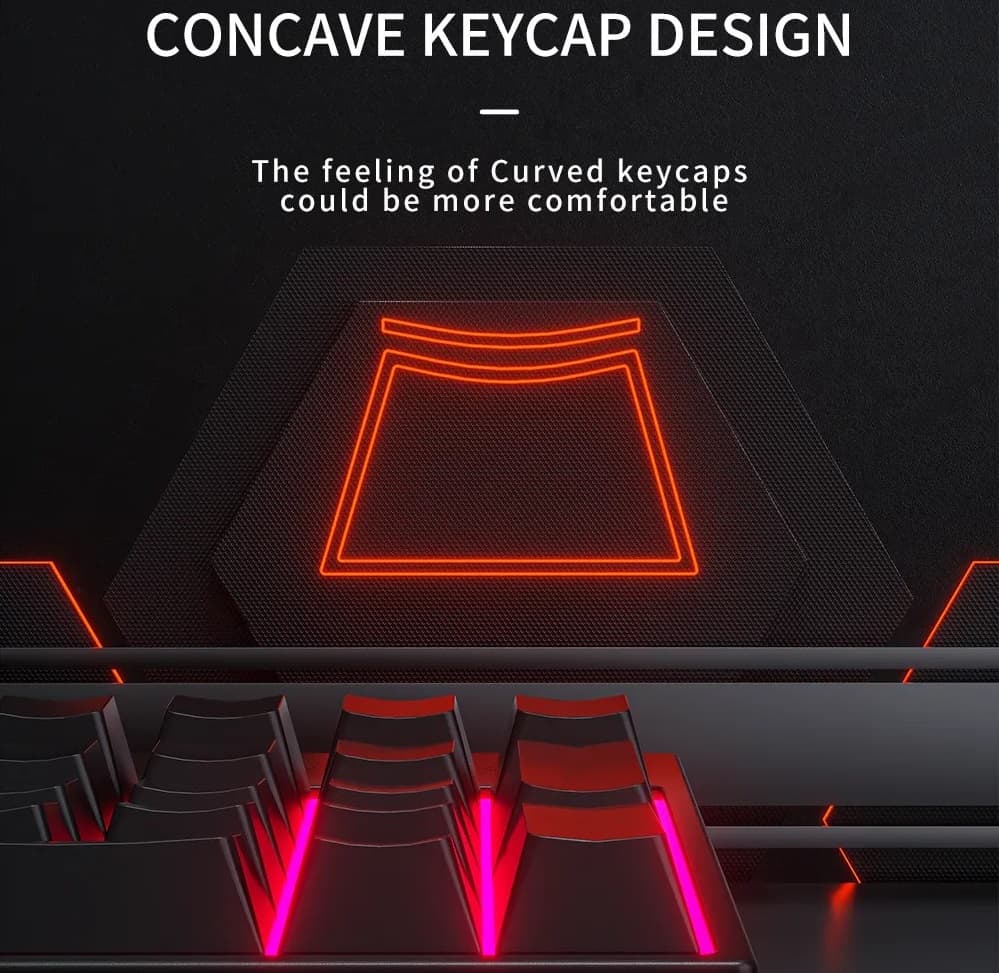 KA102 104 Key RGB Blue Switch Backlit USB Wired Gaming Mechanical Keyboard view 4