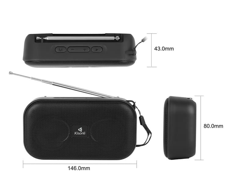 Kisonli SC01 Solar Panel Portable Bluetooth Speaker BT FM Radio view 4