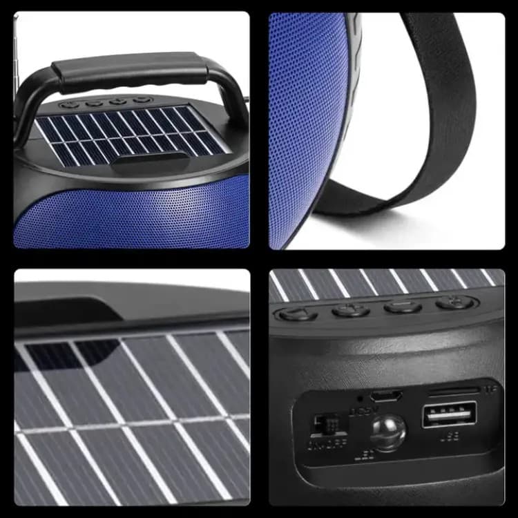 Kisonli SC22 Portable 10W Solar Power Stereo Speaker USB/TF/FM Support view 3