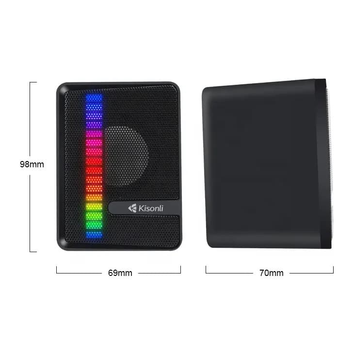 Kisonli X14 RGB Portable USB Mini Wired Desktop Small Speaker view 3