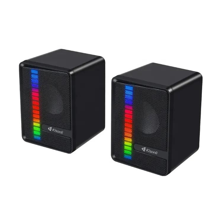 Kisonli X14 RGB Portable USB Mini Wired Desktop Small Speaker view 1