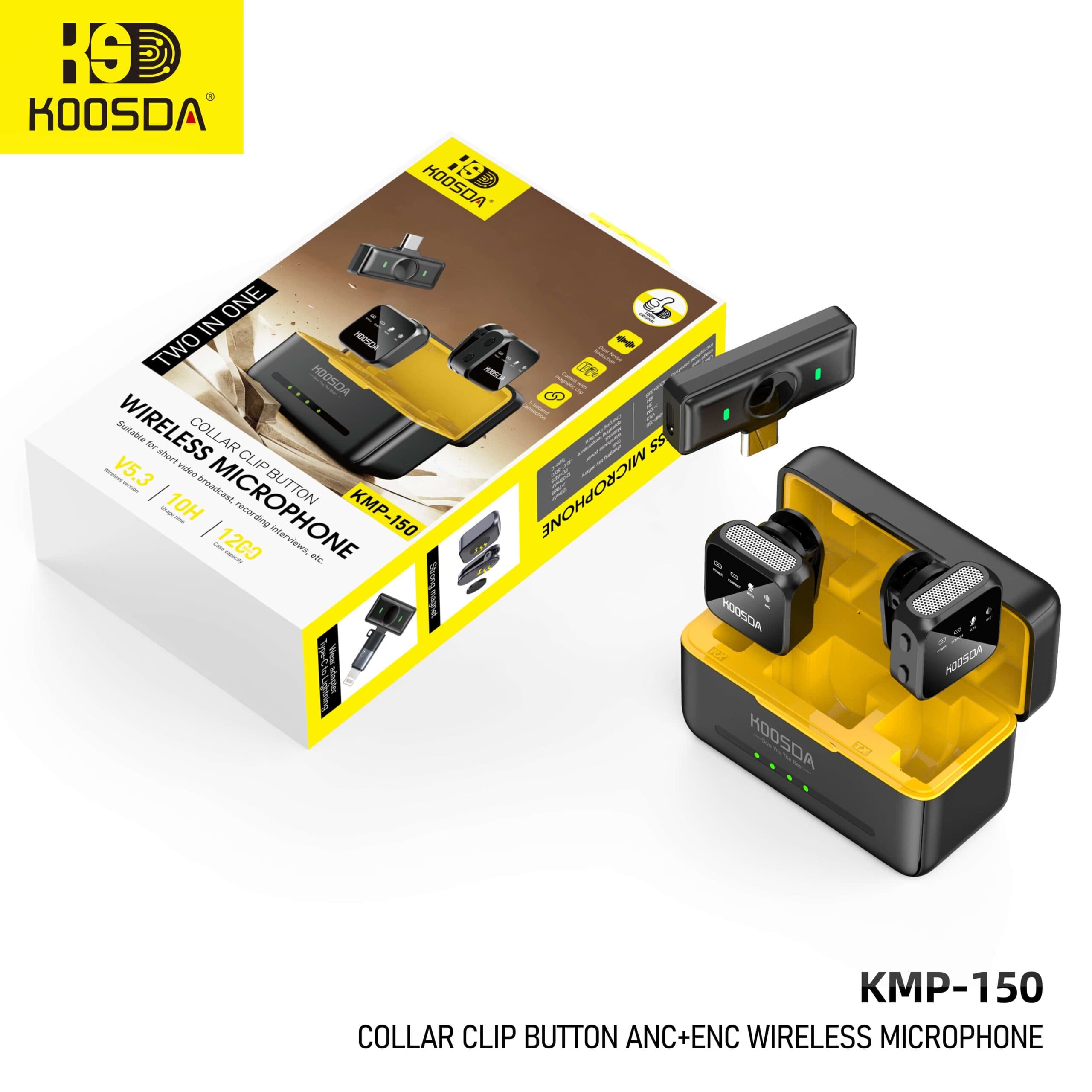 KOOSDA KMP 150 Collar Clip ANC/ENC Wireless Microphone 2 In 1 view 4