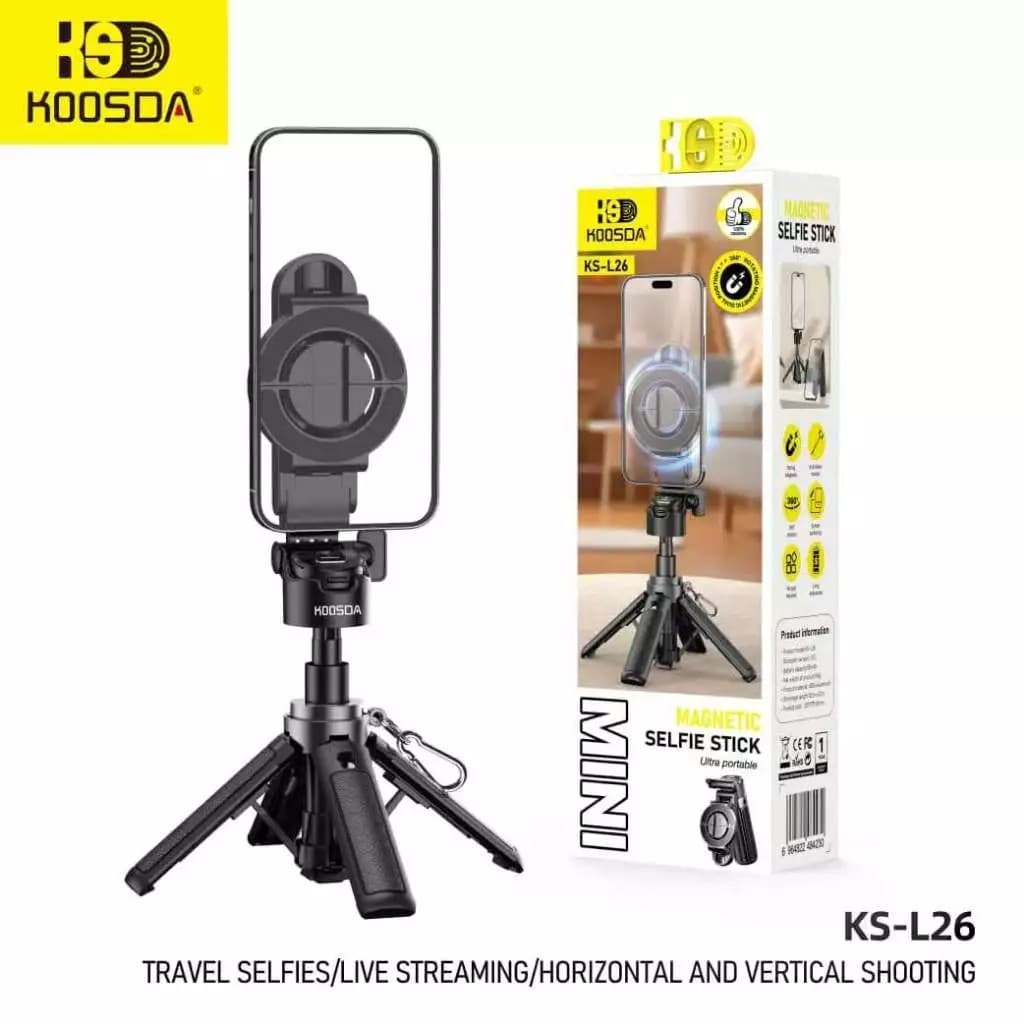 KOOSDA KS-L26 360° Rotation Magnetic Retractable Bluetooth Selfie Stick view 2