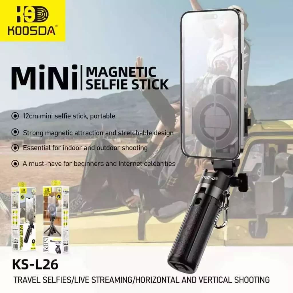 KOOSDA KS-L26 360° Rotation Magnetic Retractable Bluetooth Selfie Stick view 3