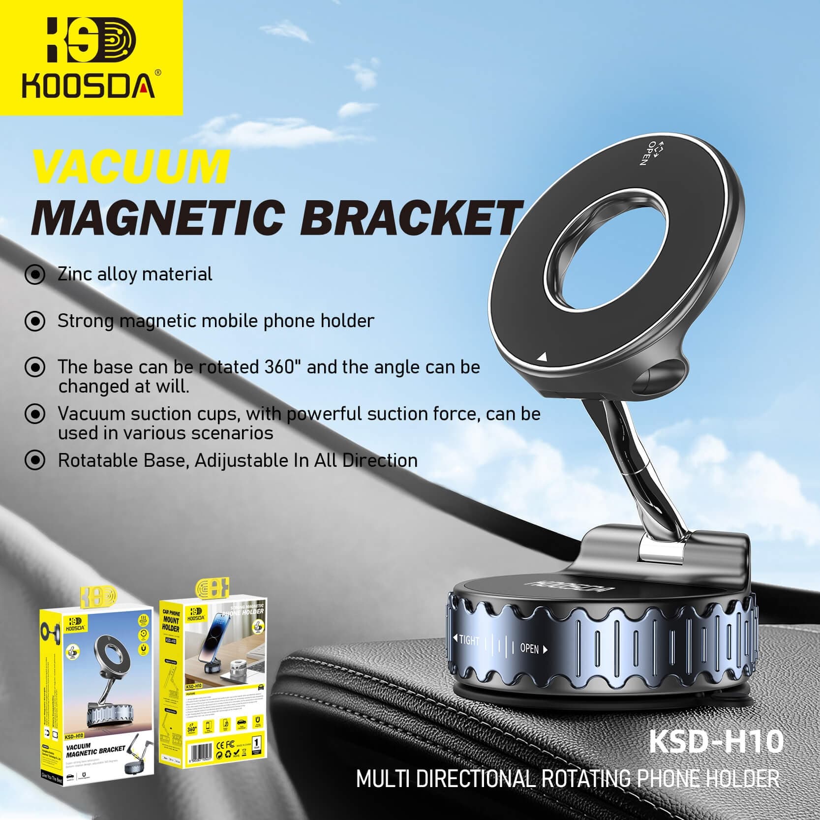Koosda KSD H10 Multi Directional Rotating Magnetic Phone Holder view 2