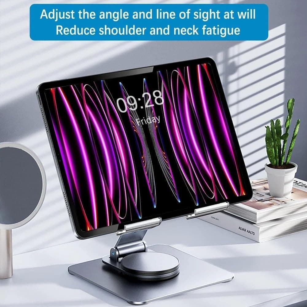 L003 360° Rotatable Metal Foldable Desktop Tablet Stand view 3