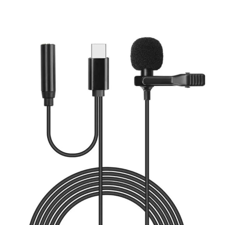 Lavalier Lapel Mic Clip On Microphone Mini Type C For Mobile Phone Recording view 1