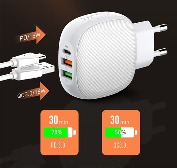 LDNIO A3510Q 32W PD&QC Quick Mobile Wall Charger With Cable view 2