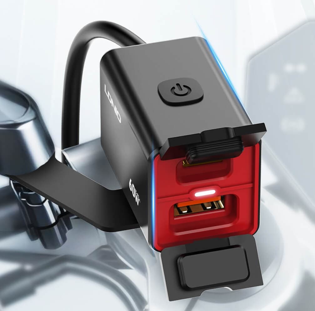 LDNIO C108 High Quality Wired Fast Charging 60W Motorcycle Bike Charger IPX6 Waterproof view 1