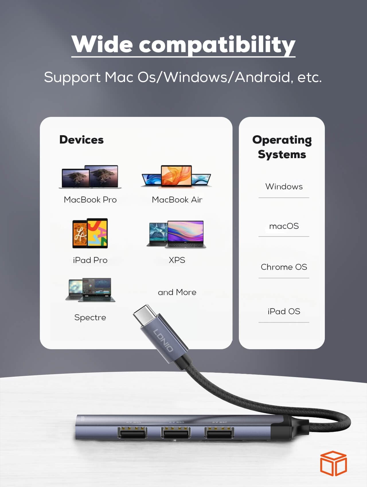 LDNIO DS 34U 4 In 1 Usb C USB Hub view 5