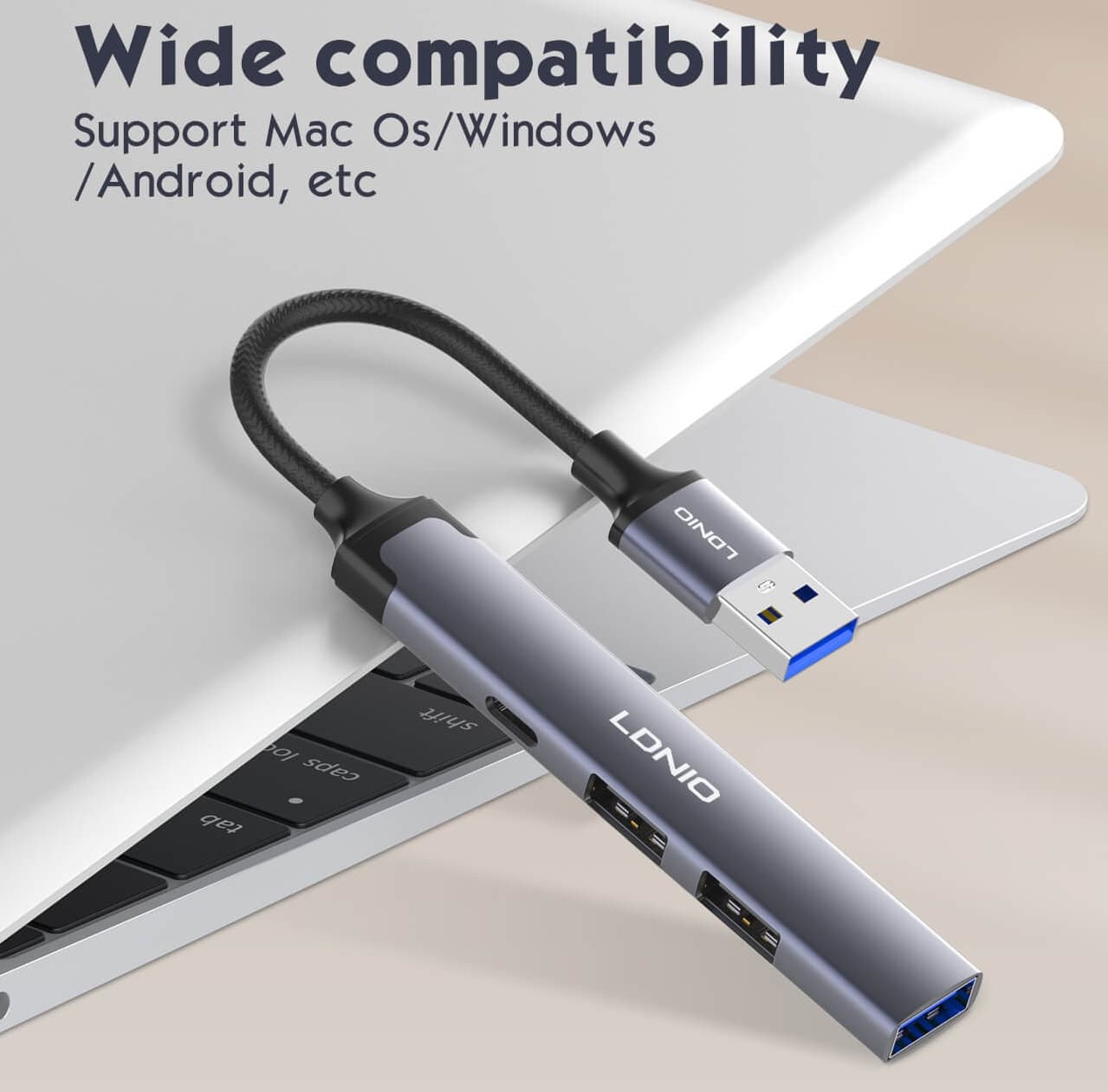 LDNIO DS 44C 4 In 1 USB Hub Dock Station view 3