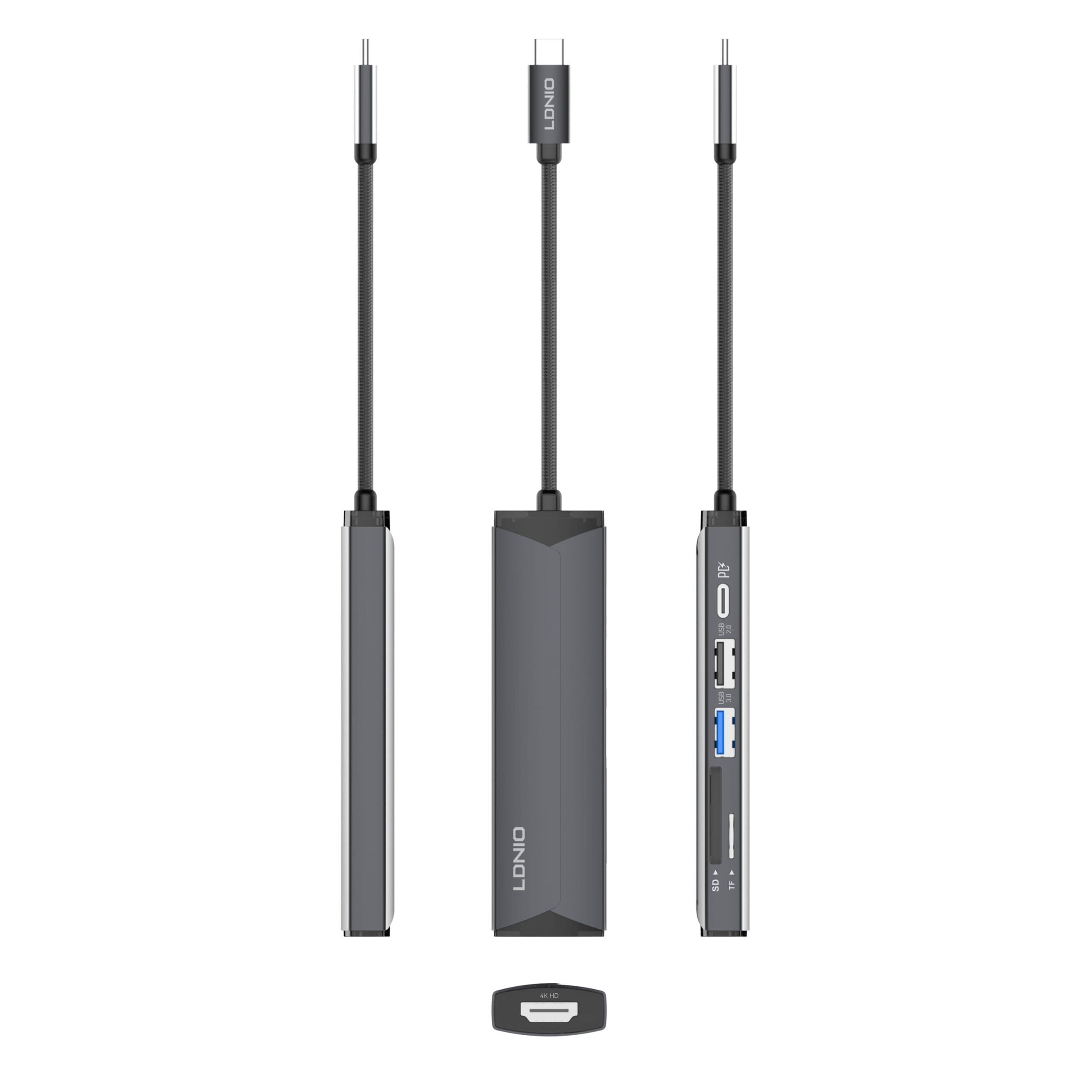 LDNIO DS-56H USB-C 5 In 1 Multi unction Docking Station view 3