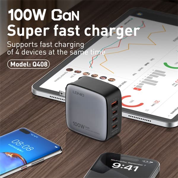 LDNIO Q408 100W GaN Super Fast Charger view 2