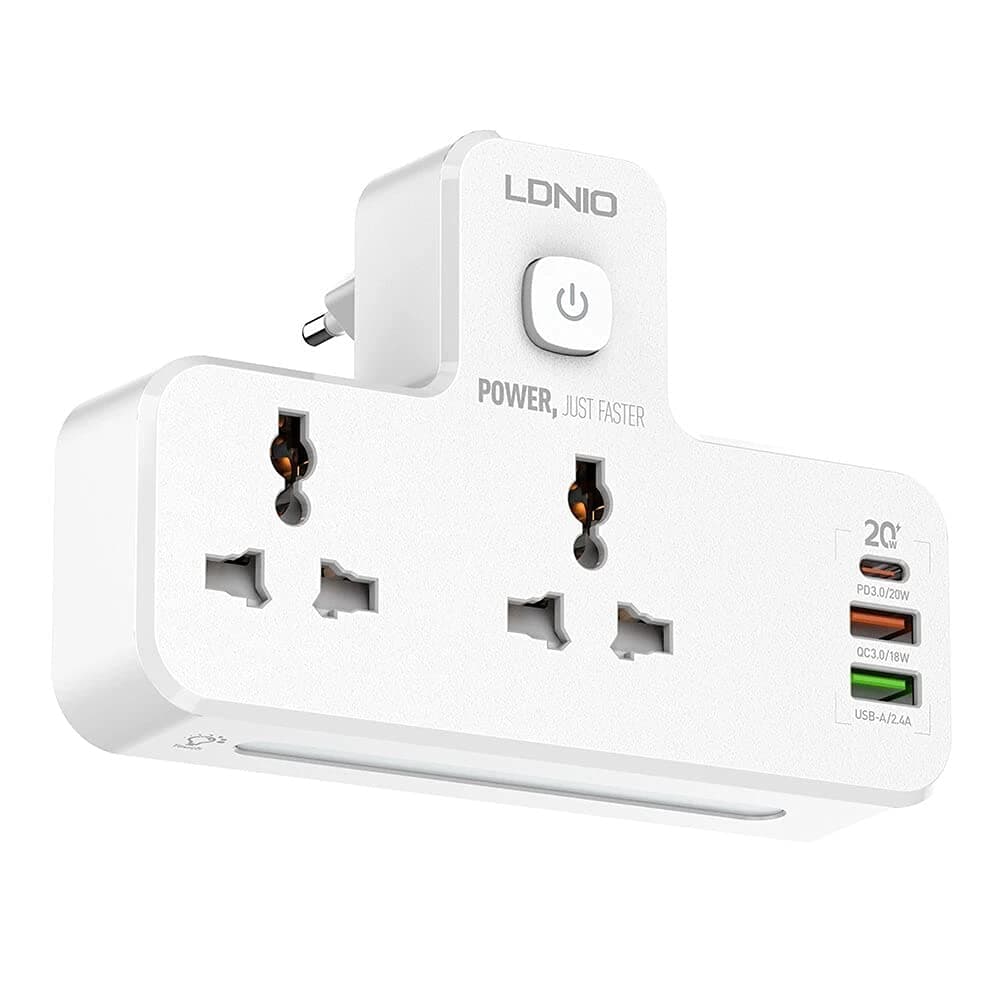 LDNIO SC2311 PD 20W 3 Port USB Charger Extension Power Strip view 1