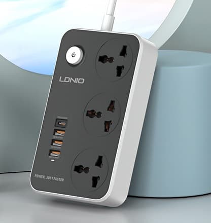 LDNIO SC3412 3 AC Outlets Universal Power Strip Multiplug view 1