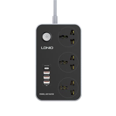 LDNIO SC3412 3 AC Outlets Universal Power Strip Multiplug view 4