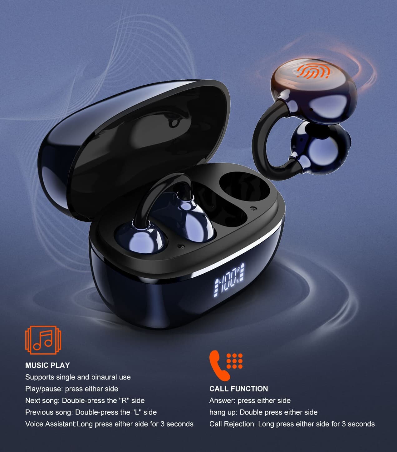LDNIO T09 Wireless Stereo Bluetooth Open Ear Wireless Earbuds view 4