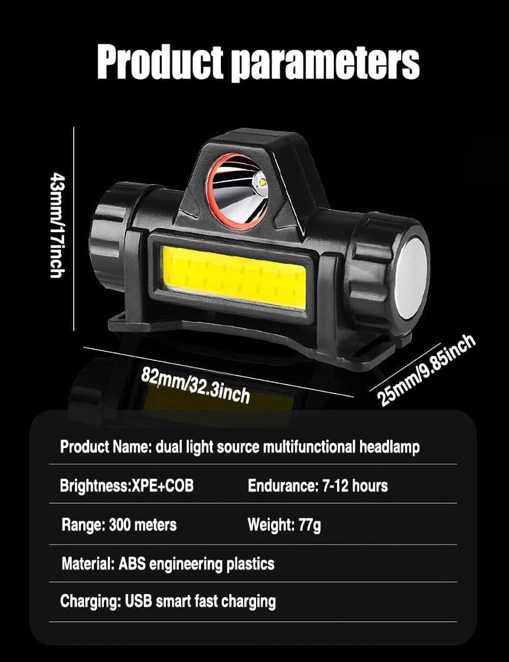 LED Rechargeable Flashlight Headlamp Headlight For Running Camping Hiking USB Rechargeable view 3
