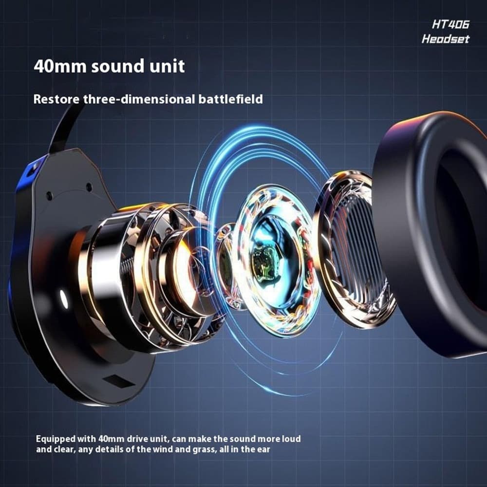 Lenovo HT406 Wired USB Gaming Headset  RGB LED And Mic view 5