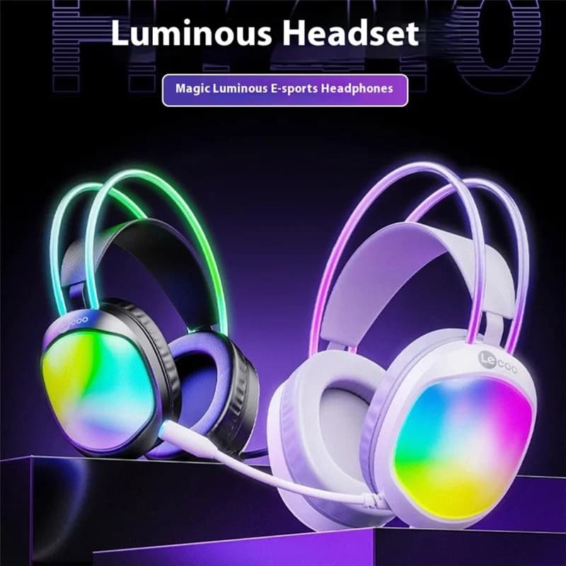 LENOVO LECOO HT410 Wired Gaming Headset LED Light USB 7.1 Surround Sound Desktop PC Headphone With Microphone view 2