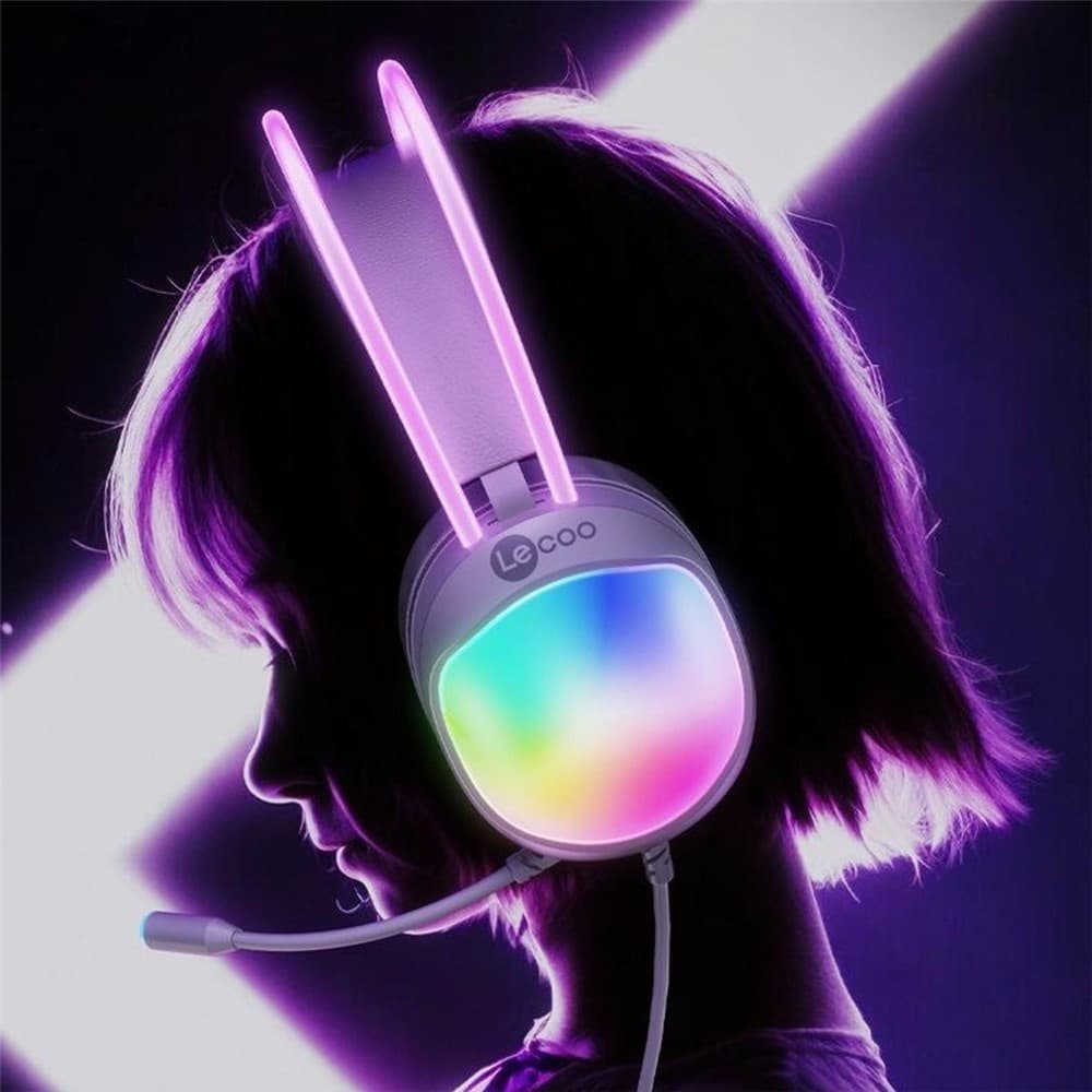 LENOVO LECOO HT410 Wired Gaming Headset LED Light USB 7.1 Surround Sound Desktop PC Headphone With Microphone view 5