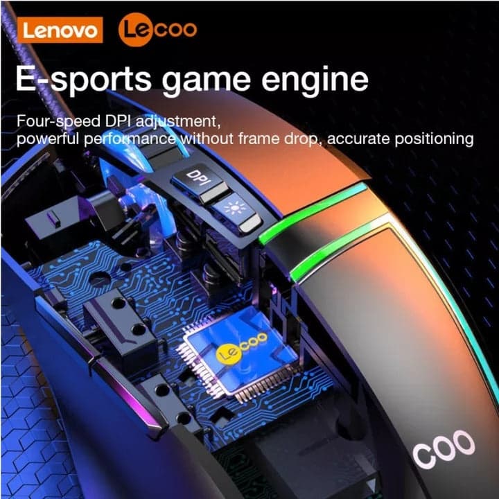 Lenovo Lecoo MS106 7 Button 3200 DPI Optical Wired Gaming Mouse view 4