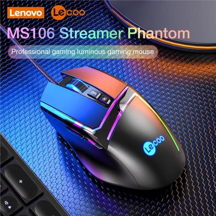 Lenovo Lecoo MS106 7 Button 3200 DPI Optical Wired Gaming Mouse view 5